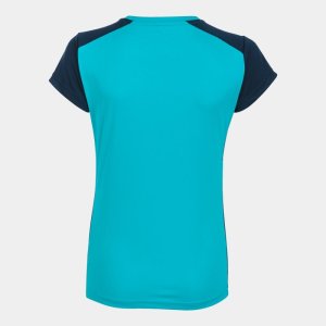 JOMA RECORD II SHORT SLEEVE T-SHIRT FLUOR TURQUOISE-NAVY
