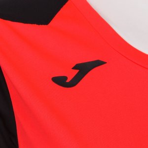 JOMA RECORD II SHORT SLEEVE T-SHIRT FLUOR CORAL BLACK