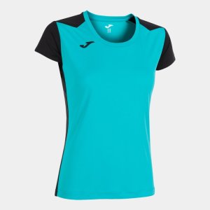 JOMA RECORD II SHORT SLEEVE T-SHIRT TURQUOISE BLACK