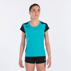 JOMA RECORD II SHORT SLEEVE T-SHIRT TURQUOISE BLACK