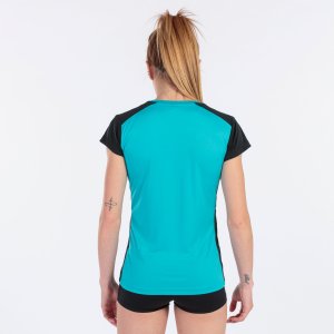 JOMA RECORD II SHORT SLEEVE T-SHIRT TURQUOISE BLACK