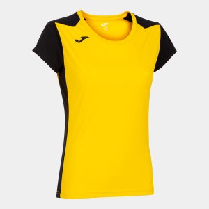 JOMA RECORD II SHORT SLEEVE T-SHIRT YELLOW BLACK