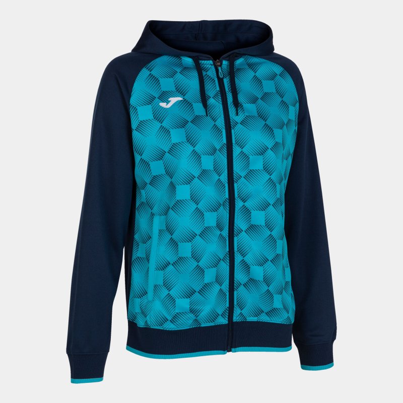 JOMA SUPERNOVA III ZIP-UP HOODIE NAVY FLUOR TURQUOISE