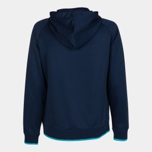 JOMA SUPERNOVA III ZIP-UP HOODIE NAVY FLUOR TURQUOISE