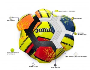 JOMA DALI II BALL FLUOR YELLOW – 12 PCS -