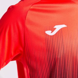 JOMA TIGER IV SHORT SLEEVE T-SHIRT BLACK FLUOR CORAL
