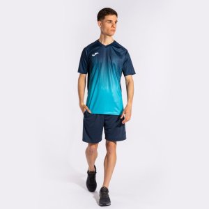 JOMA TIGER IV SHORT SLEEVE T-SHIRT FLUOR TURQUOISE-NAVY