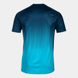 JOMA TIGER IV SHORT SLEEVE T-SHIRT FLUOR TURQUOISE-NAVY