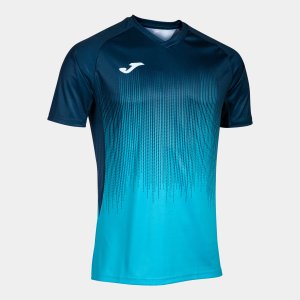 JOMA TIGER IV SHORT SLEEVE T-SHIRT FLUOR TURQUOISE-NAVY