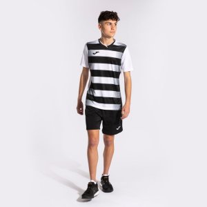 JOMA EUROPA V SHORT SLEEVE T-SHIRT WHITE BLACK