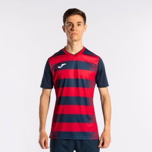 JOMA EUROPA V SHORT SLEEVE T-SHIRT NAVY RED