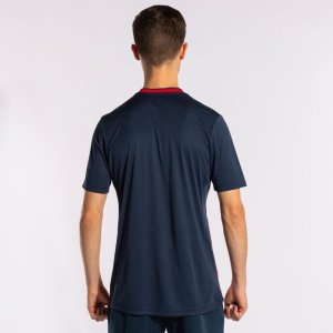 JOMA EUROPA V SHORT SLEEVE T-SHIRT NAVY RED