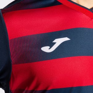 JOMA EUROPA V SHORT SLEEVE T-SHIRT NAVY RED