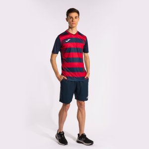 JOMA EUROPA V SHORT SLEEVE T-SHIRT NAVY RED