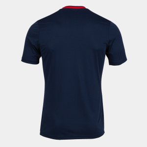 JOMA EUROPA V SHORT SLEEVE T-SHIRT NAVY RED