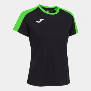JOMA ECO CHAMPIONSHIP SHORT SLEEVE T-SHIRT BLACK FLUOR GREEN