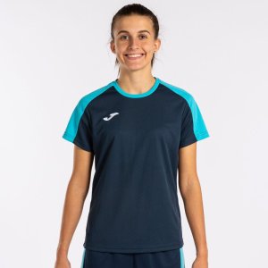 JOMA ECO CHAMPIONSHIP SHORT SLEEVE T-SHIRT NAVY FLUOR TURQUOISE