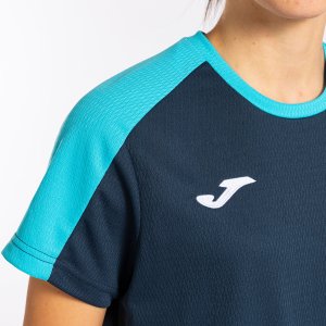 JOMA ECO CHAMPIONSHIP SHORT SLEEVE T-SHIRT NAVY FLUOR TURQUOISE