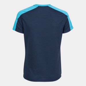 JOMA ECO CHAMPIONSHIP SHORT SLEEVE T-SHIRT NAVY FLUOR TURQUOISE