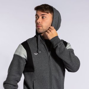 JOMA CONFORT III ZIP-UP HOODIE MELANGE GREY