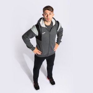 JOMA CONFORT III ZIP-UP HOODIE MELANGE GREY