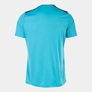 JOMA CHAMPIONSHIP VII SHORT SLEEVE T-SHIRT FLUOR TURQUOISE-NAVY