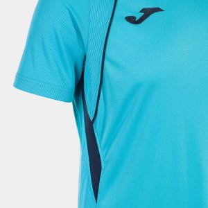 JOMA CHAMPIONSHIP VII SHORT SLEEVE T-SHIRT FLUOR TURQUOISE-NAVY