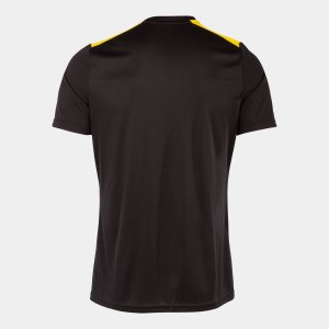 JOMA CHAMPIONSHIP VII SHORT SLEEVE T-SHIRT BLACK YELLOW