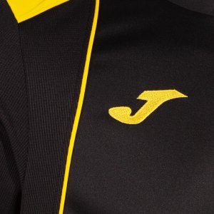 JOMA CHAMPIONSHIP VII SHORT SLEEVE T-SHIRT BLACK YELLOW