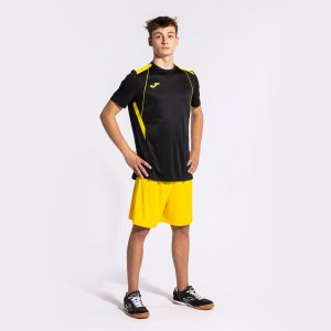 JOMA CHAMPIONSHIP VII SHORT SLEEVE T-SHIRT BLACK YELLOW