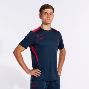 JOMA CHAMPIONSHIP VII SHORT SLEEVE T-SHIRT NAVY RED