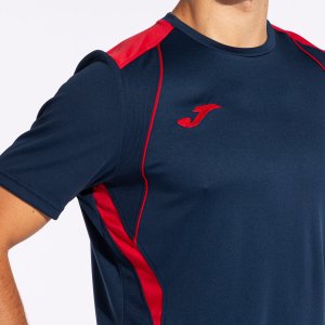 JOMA CHAMPIONSHIP VII SHORT SLEEVE T-SHIRT NAVY RED