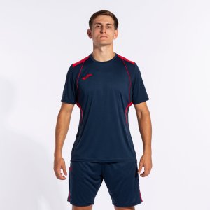JOMA CHAMPIONSHIP VII SHORT SLEEVE T-SHIRT NAVY RED