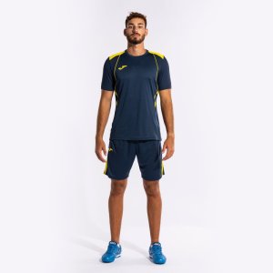JOMA CHAMPIONSHIP VII SHORT SLEEVE T-SHIRT NAVY YELLOW