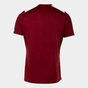 JOMA CHAMPIONSHIP VII SHORT SLEEVE T-SHIRT BURGUNDY WHITE