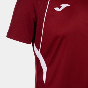 JOMA CHAMPIONSHIP VII SHORT SLEEVE T-SHIRT BURGUNDY WHITE
