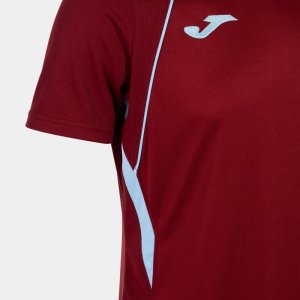 JOMA CHAMPIONSHIP VII SHORT SLEEVE T-SHIRT BURGUNDY SKY BLUE