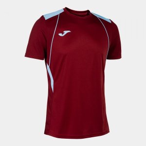 JOMA CHAMPIONSHIP VII SHORT SLEEVE T-SHIRT BURGUNDY SKY BLUE