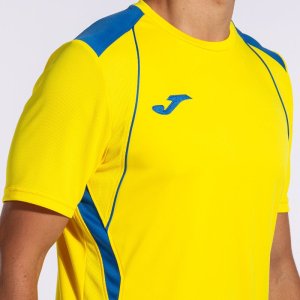 JOMA CHAMPIONSHIP VII SHORT SLEEVE T-SHIRT YELLOW-ROYAL BLUE