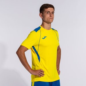 JOMA CHAMPIONSHIP VII SHORT SLEEVE T-SHIRT YELLOW-ROYAL BLUE