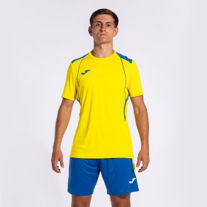 JOMA CHAMPIONSHIP VII SHORT SLEEVE T-SHIRT YELLOW-ROYAL BLUE
