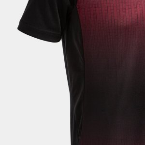 JOMA TIGER V SHORT SLEEVE T-SHIRT BLACK BURGUNDY