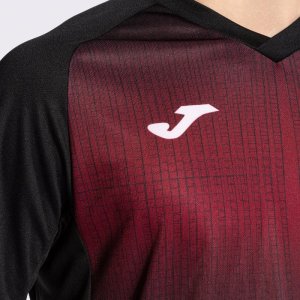 JOMA TIGER V SHORT SLEEVE T-SHIRT BLACK BURGUNDY
