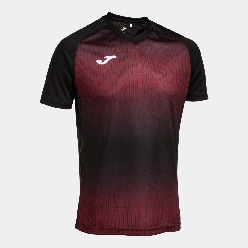 JOMA TIGER V SHORT SLEEVE T-SHIRT BLACK BURGUNDY