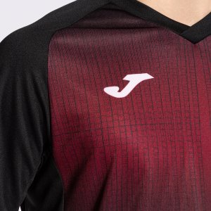 JOMA TIGER V SHORT SLEEVE T-SHIRT BLACK BURGUNDY