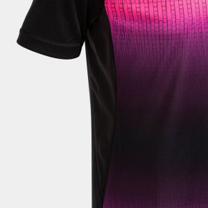 JOMA TIGER V SHORT SLEEVE T-SHIRT BLACK FLUOR PINK