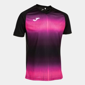 JOMA TIGER V SHORT SLEEVE T-SHIRT BLACK FLUOR PINK