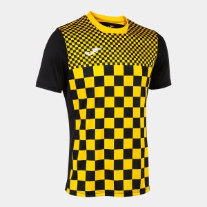 JOMA FLAG III SHORT SLEEVE T-SHIRT BLACK YELLOW