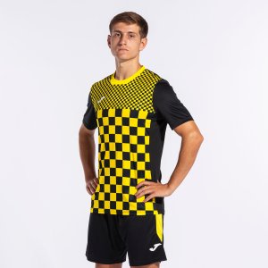 JOMA FLAG III SHORT SLEEVE T-SHIRT BLACK YELLOW