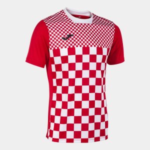 JOMA FLAG III SHORT SLEEVE T-SHIRT RED WHITE